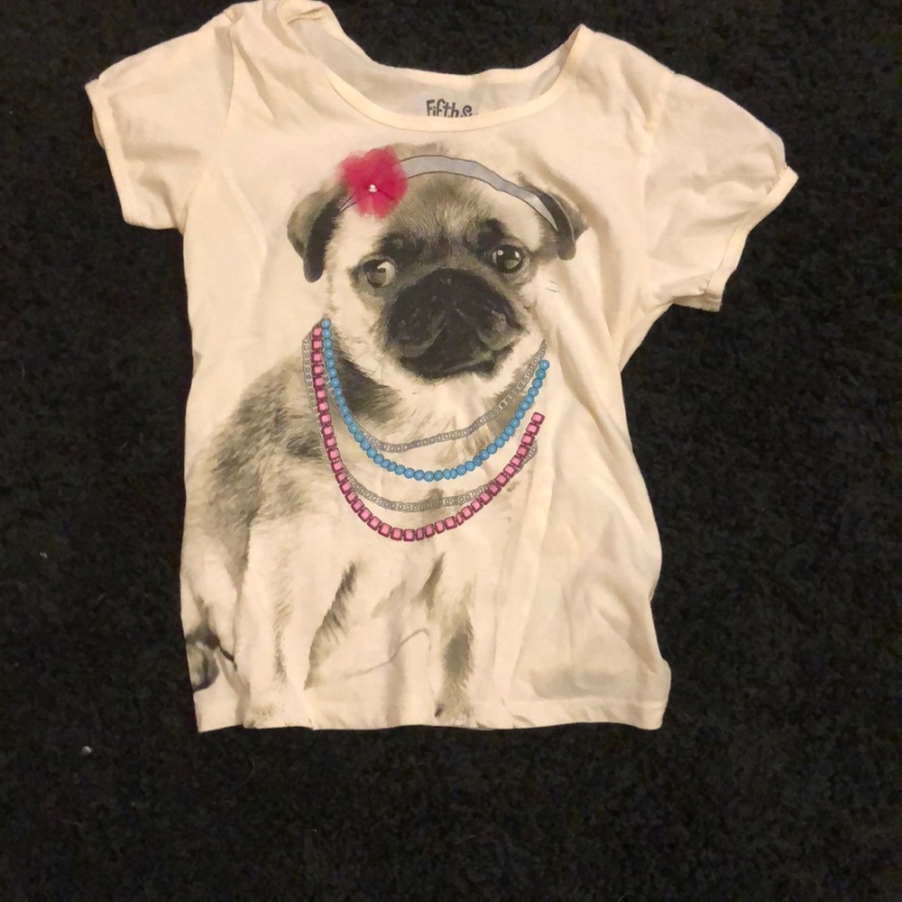 Cute pug shirt (kids girls)